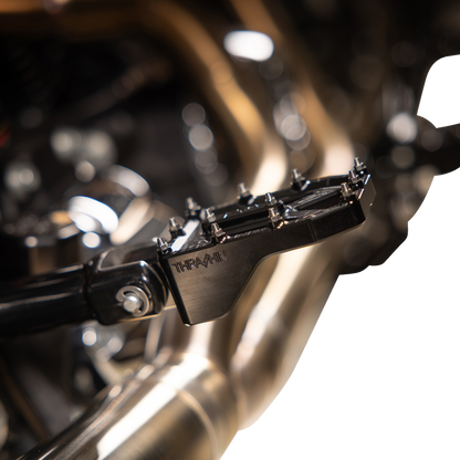Thrashin Supply Black Aggressor Male Mount Foot Pegs for 1972-2025 Harley