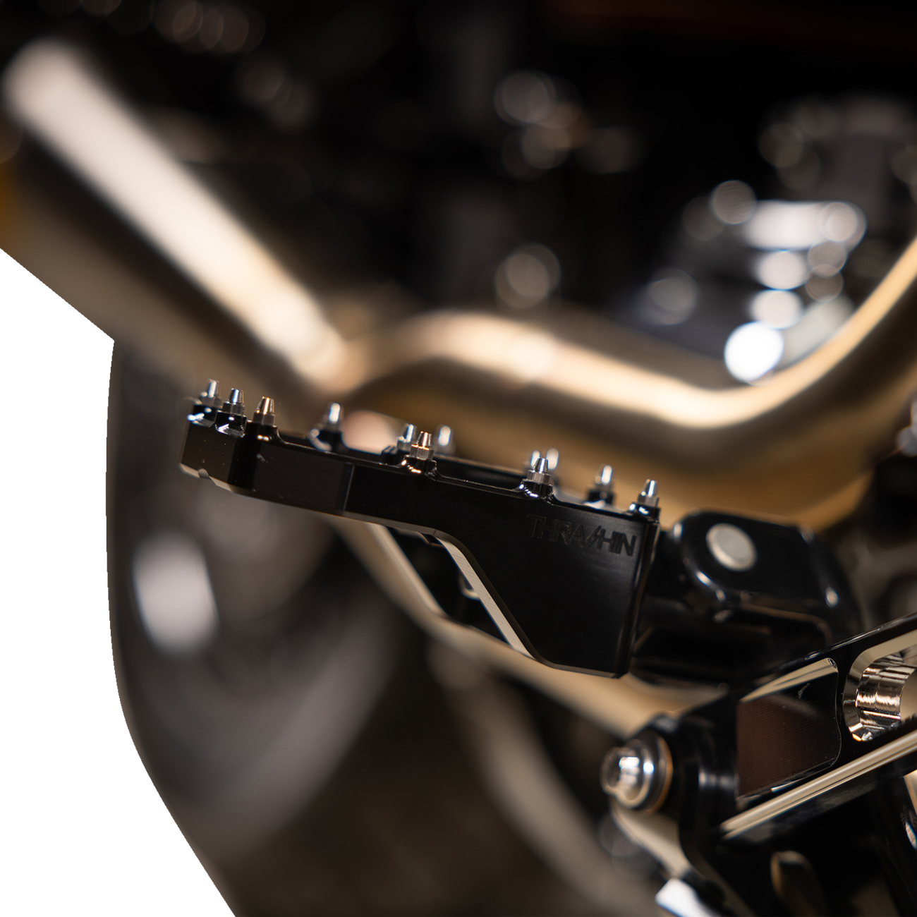 Thrashin Supply Black Aggressor Male Mount Foot Pegs for 1972-2025 Harley