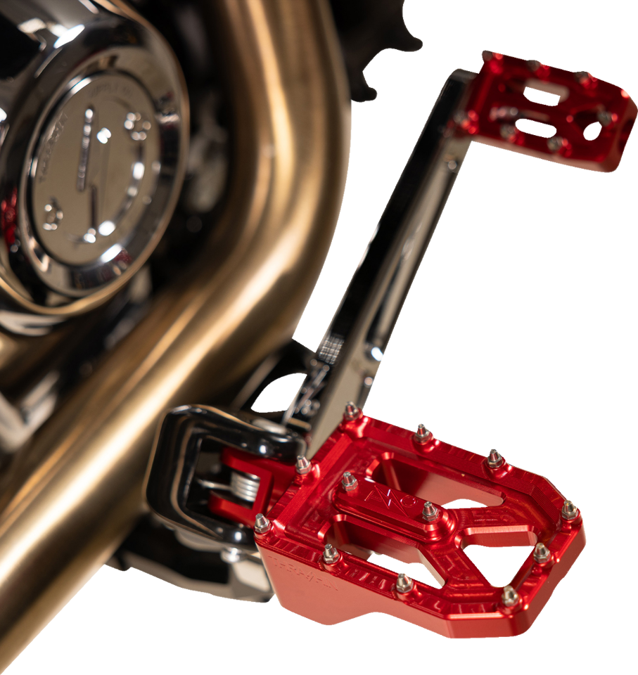 Thrashin Supply Red Aggressor Male Mount Foot Pegs for 1972-2025 Harley Davidson