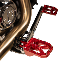 Thrashin Supply Red Aggressor Male Mount Foot Pegs for 1972-2025 Harley Davidson
