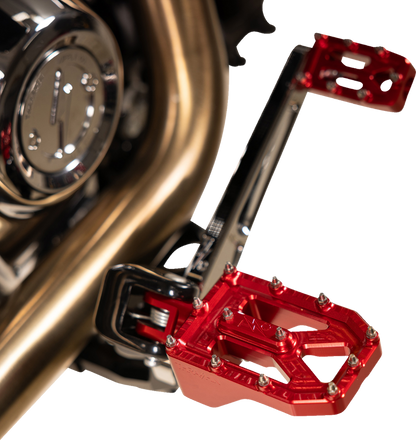 Thrashin Supply Red Aggressor Male Mount Foot Pegs for 1972-2025 Harley Davidson