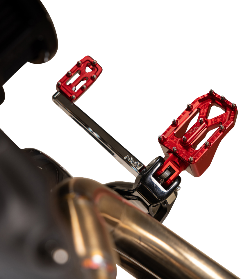 Thrashin Supply Red Aggressor Male Mount Foot Pegs for 1972-2025 Harley Davidson