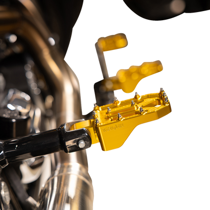 Thrashin Supply Gold Aggressor Male Mount Foot Pegs for 1972-2025 Harley