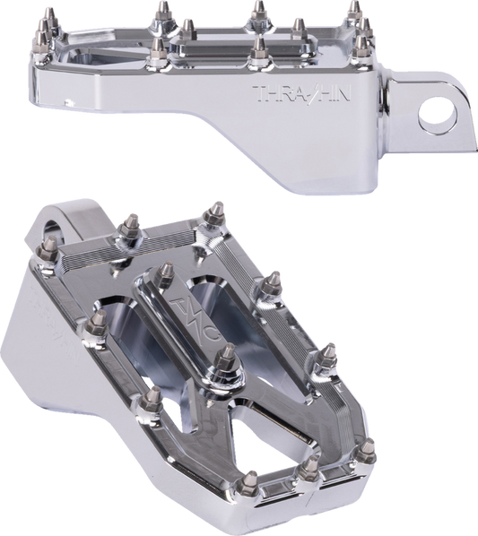 Thrashin Supply Chrome Aggressor Male Mount Foot Pegs for 1972-2025 Harley