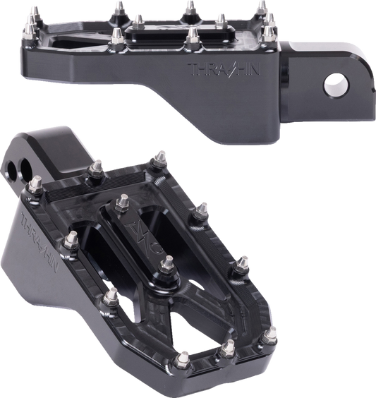 Thrashin Supply Black Aggressor Rear Foot Pegs for 2018-2025 Harley Softail