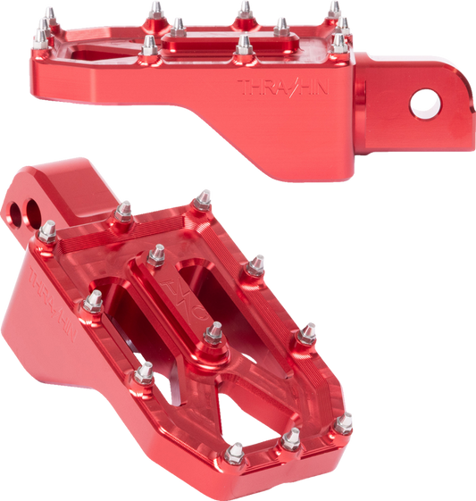 Thrashin Supply Red Aggressor Rear Foot Pegs for 2018-2025 Harley Softail