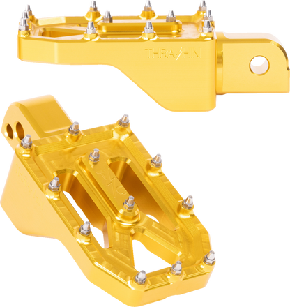 Thrashin Supply Gold Aggressor Rear Foot Pegs for 2018-2025 Harley Softail