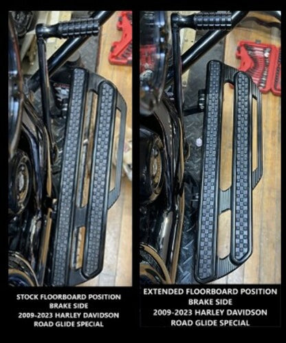 Pro pad Black Front FloorBoard .8" Out Extension Kit fits 2009-20 Harley Touring