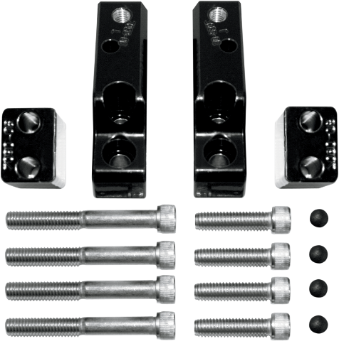 La Choppers Black Passenger Floorboard Relocation Brackets 93-09 Harley Touring