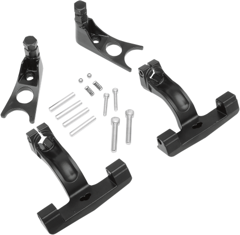Drag Specialties Black Passenger Floorboard Mounts for 2000-2017 Harley Softail
