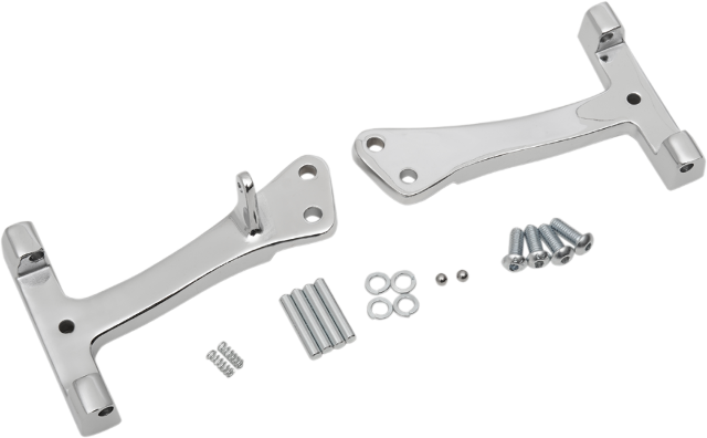 Drag Specialties Chrome Passenger Floorboard Mounts 06-17 Harley Dyna FXD FLD