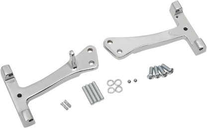 Drag Specialties Chrome Passenger Floorboard Mounts 06-17 Harley Dyna FXD FLD