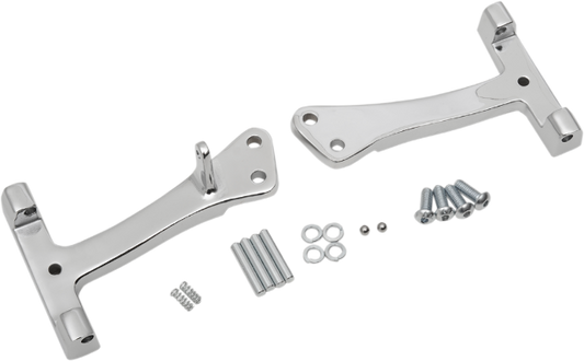 Drag Specialties Chrome Passenger Floorboard Mounts 06-17 Harley Dyna FXD FLD