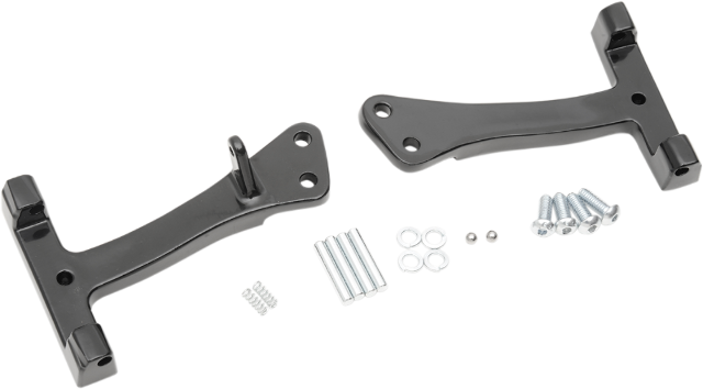 Drag Specialties Black Passenger Motorcycle Floorboard Mounts 06-17 Dyna FXD