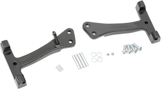 Drag Specialties Black Passenger Motorcycle Floorboard Mounts 06-17 Dyna FXD