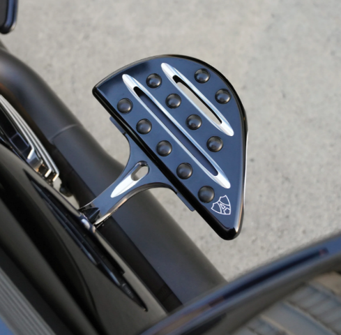 Arlen Ness Black Contrast Passenger Floorboard Mounts for 1993-26 Harley Touring