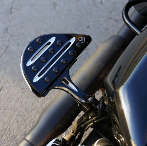 Arlen Ness Black Contrast Passenger Floorboard Mounts for 1993-26 Harley Touring