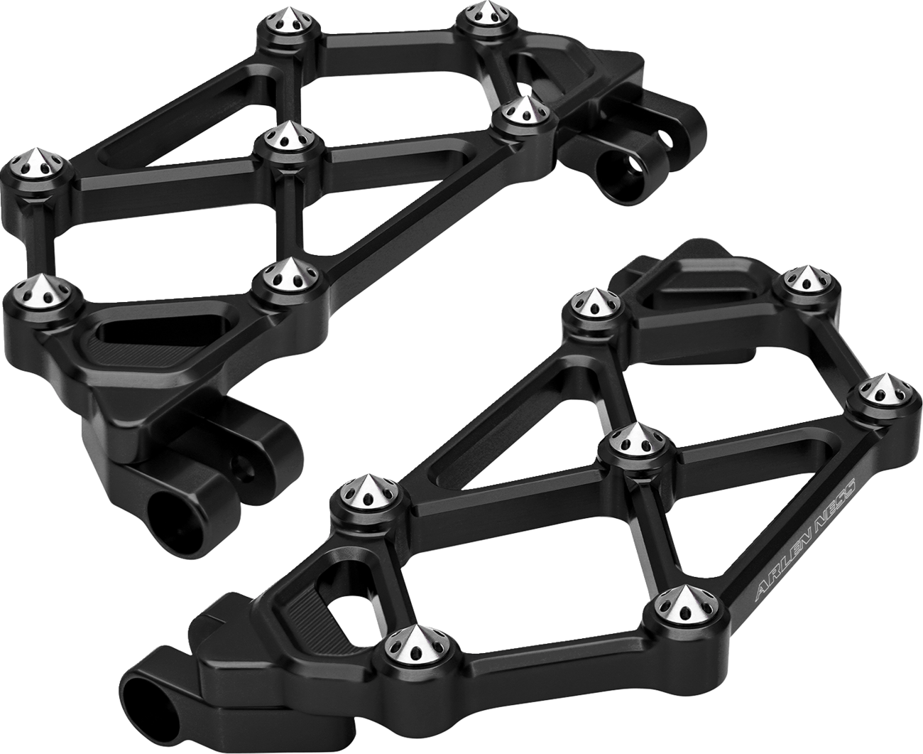 Arlen Ness Mini Diamond Black Driver Floorboards 1982-25 Harley Touring Softail