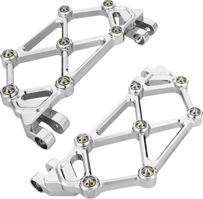 Arlen Ness Mini Diamond Chrome Driver Floorboards 1982-25 Harley Touring Softail