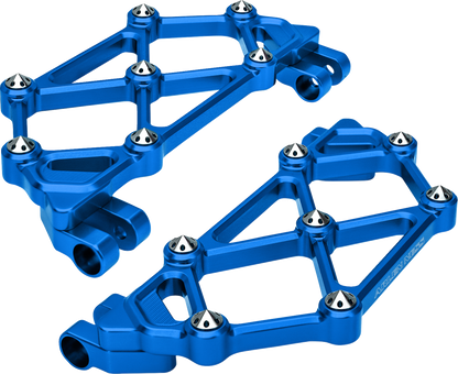 Arlen Ness Mini Diamond Blue Driver Floorboards 1982-2025 Harley Touring Softail