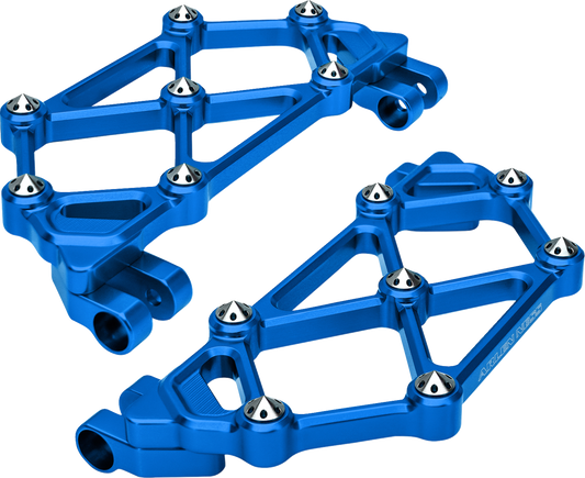 Arlen Ness Mini Diamond Blue Driver Floorboards 1982-2025 Harley Touring Softail