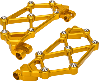 Arlen Ness Diamond Mini Gold Driver Floorboards 1982-2025 Harley Touring Softail
