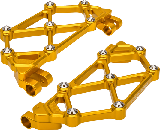 Arlen Ness Diamond Mini Gold Driver Floorboards 1982-2025 Harley Touring Softail