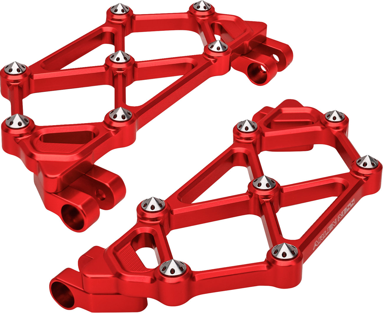 Arlen Ness Mini Diamond Red Driver Floorboards 1982-2025 Harley Touring Softail