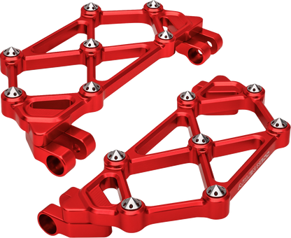 Arlen Ness Mini Diamond Red Driver Floorboards 1982-2025 Harley Touring Softail