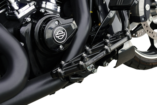 Arlen Ness Diamond Black Driver Floorboards for 1982-25 Harley Touring Softail