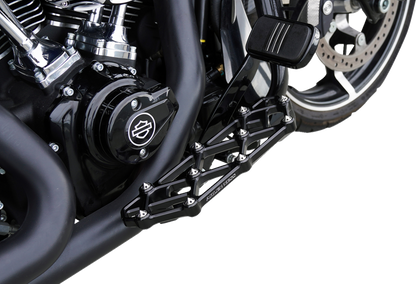 Arlen Ness Diamond Black Driver Floorboards for 1982-25 Harley Touring Softail