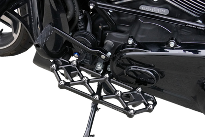 Arlen Ness Diamond Black Driver Floorboards for 1982-25 Harley Touring Softail