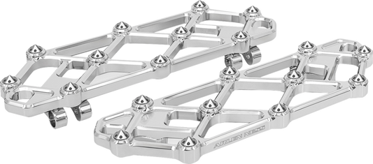 Arlen Ness Diamond Chrome Driver Floorboards for 1982-25 Harley Touring Softail