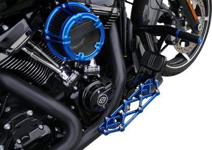 Arlen Ness Diamond Blue Driver Floorboards for 1982-2025 Harley Touring Softail