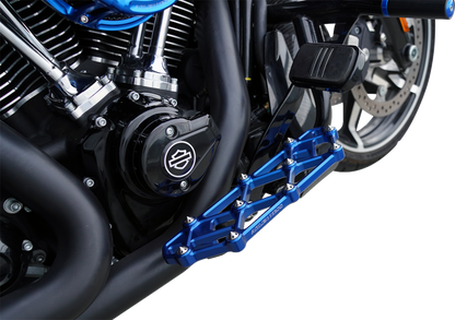 Arlen Ness Diamond Blue Driver Floorboards for 1982-2025 Harley Touring Softail