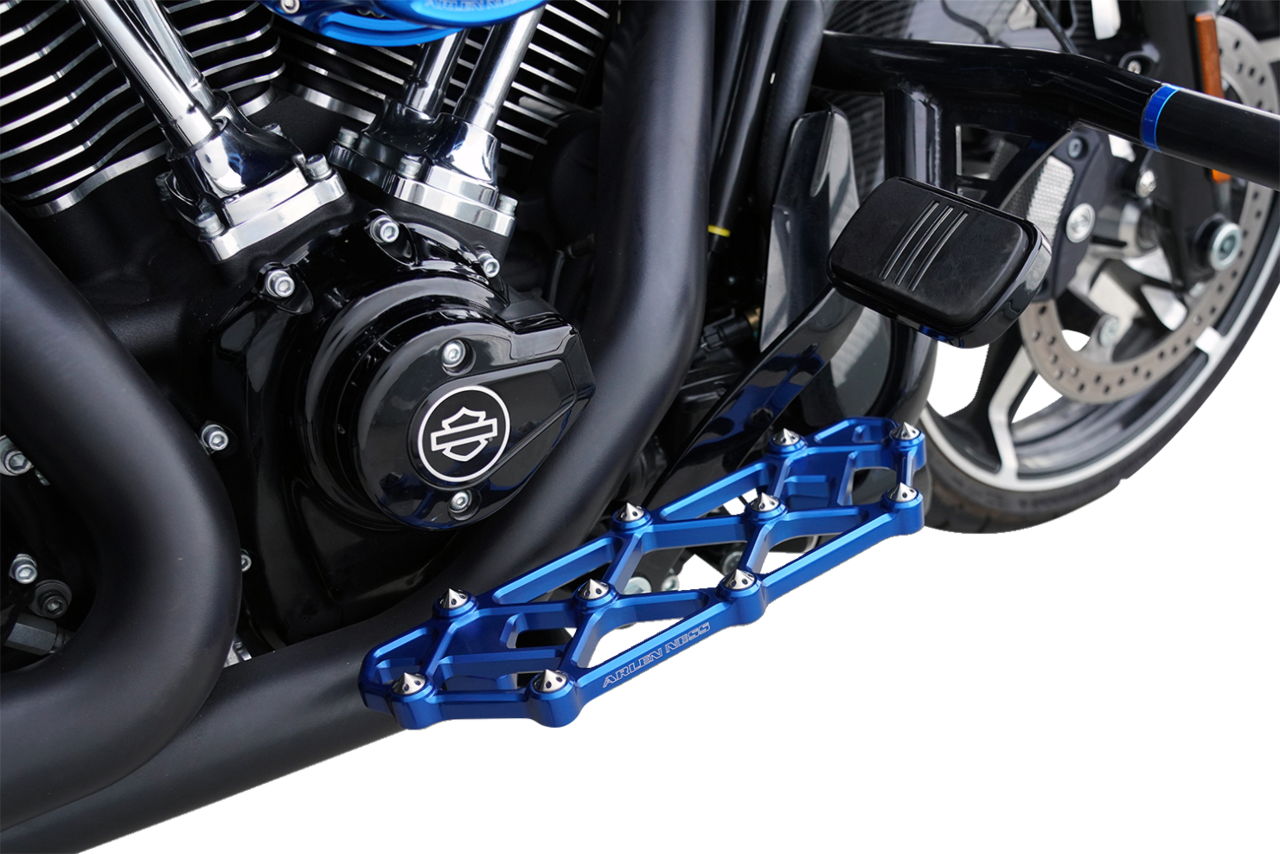 Arlen Ness Diamond Blue Driver Floorboards for 1982-2025 Harley Touring Softail