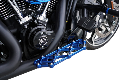 Arlen Ness Diamond Blue Driver Floorboards for 1982-2025 Harley Touring Softail