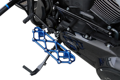 Arlen Ness Diamond Blue Driver Floorboards for 1982-2025 Harley Touring Softail