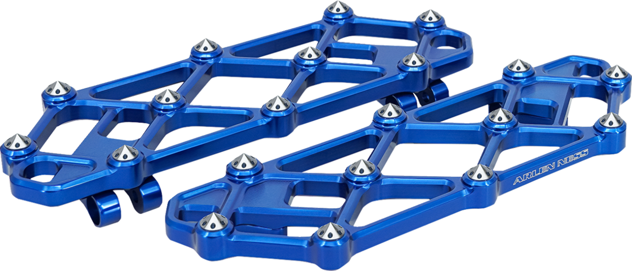 Arlen Ness Diamond Blue Driver Floorboards for 1982-2025 Harley Touring Softail