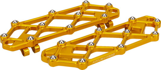 Arlen Ness Diamond Gold Driver Floorboards for 1982-2025 Harley Touring Softail