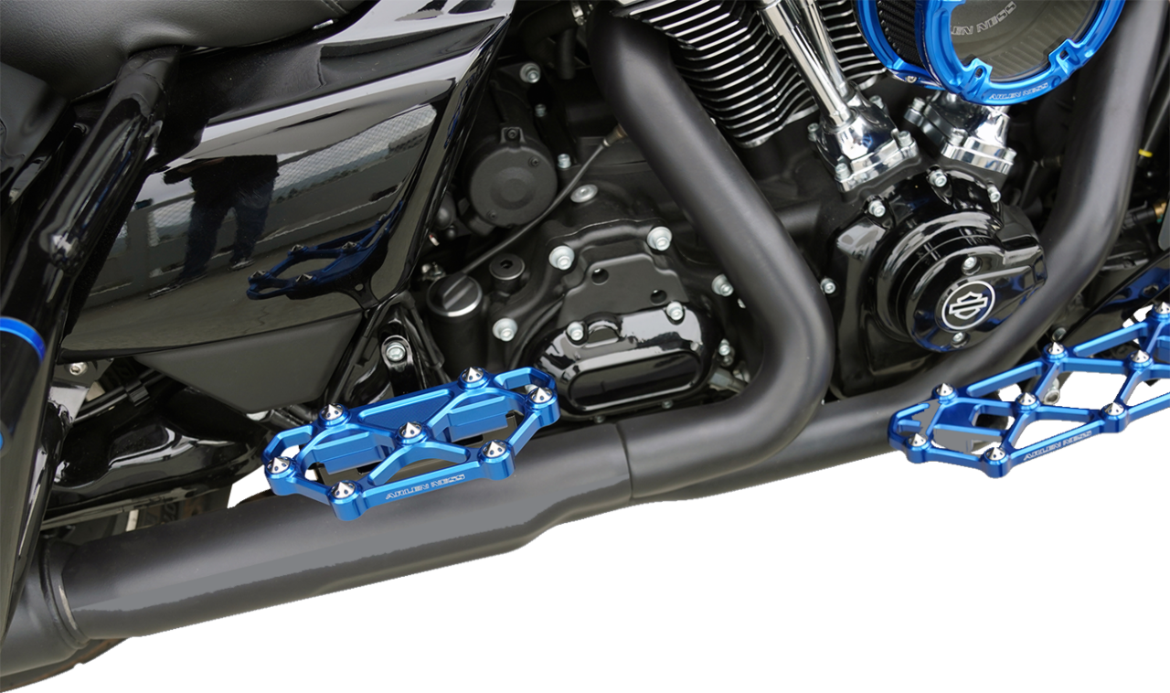 Arlen Ness Diamond Blue Passenger Floorboards 1982-2025 Harley Touring Softail