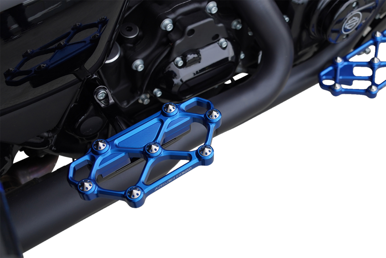 Arlen Ness Diamond Blue Passenger Floorboards 1982-2025 Harley Touring Softail