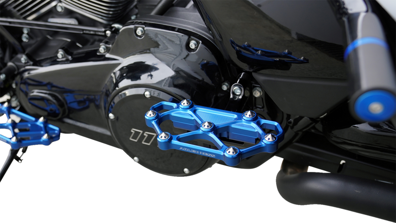 Arlen Ness Diamond Blue Passenger Floorboards 1982-2025 Harley Touring Softail