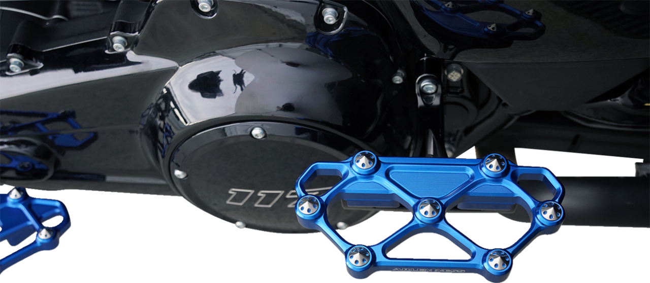 Arlen Ness Diamond Blue Passenger Floorboards 1982-2025 Harley Touring Softail