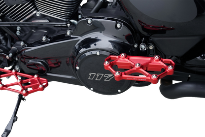 Arlen Ness Diamond Red Passenger Floorboards for 1982-25 Harley Touring Softail