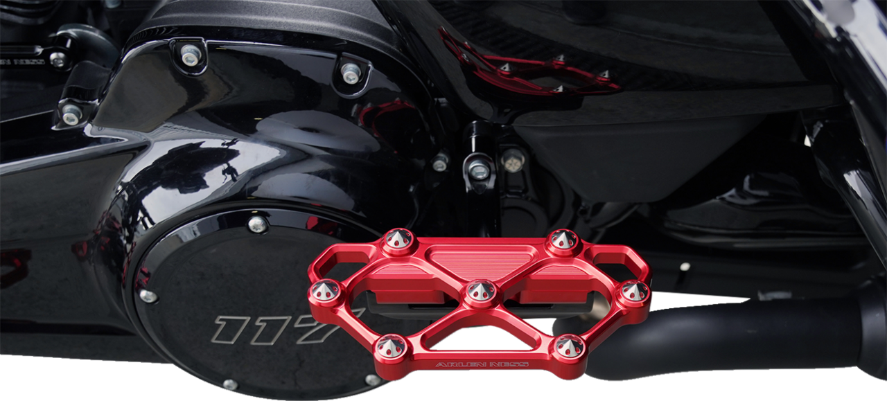 Arlen Ness Diamond Red Passenger Floorboards for 1982-25 Harley Touring Softail