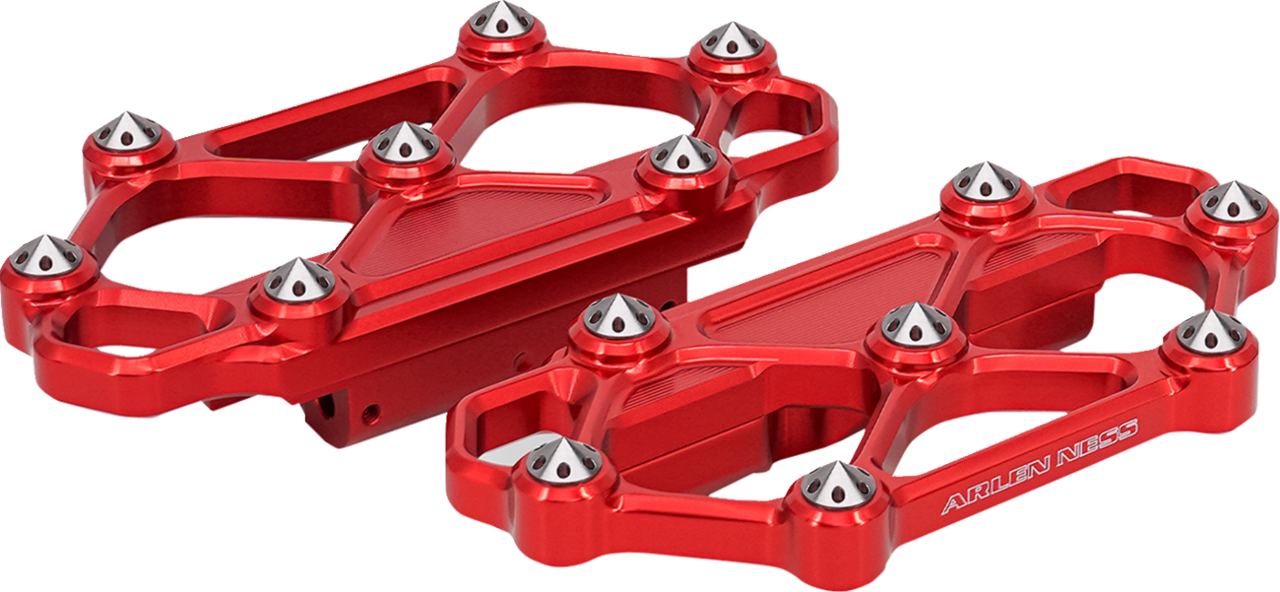 Arlen Ness Diamond Red Passenger Floorboards for 1982-25 Harley Touring Softail