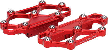 Arlen Ness Diamond Red Passenger Floorboards for 1982-25 Harley Touring Softail