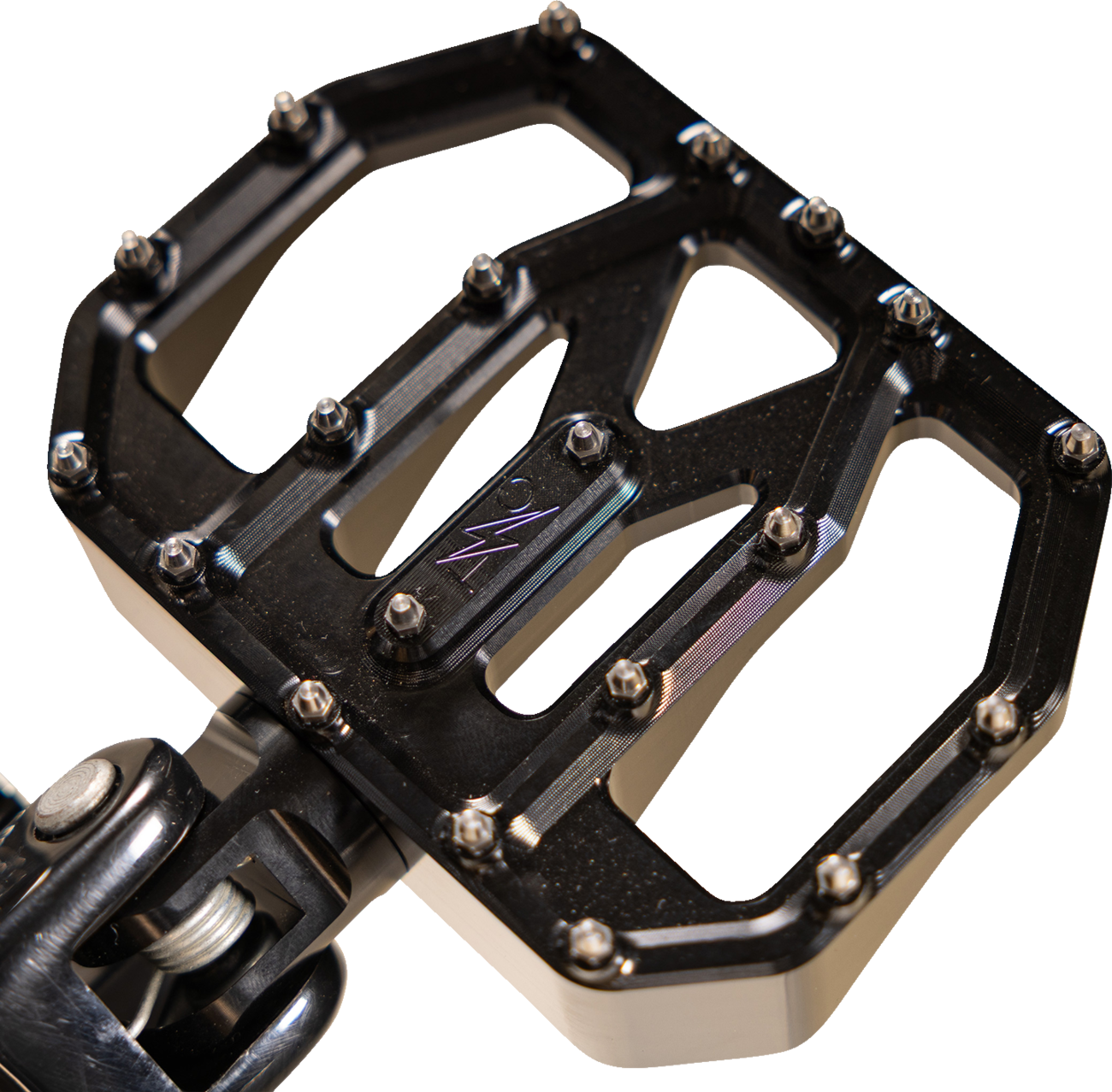 Thrashin Black Mini Aggressor Rear Floorboards for 1972-2025 Harley FXD FXR