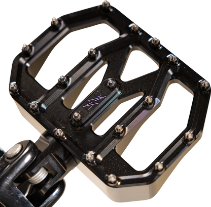 Thrashin Black Mini Aggressor Rear Floorboards for 1972-2025 Harley FXD FXR